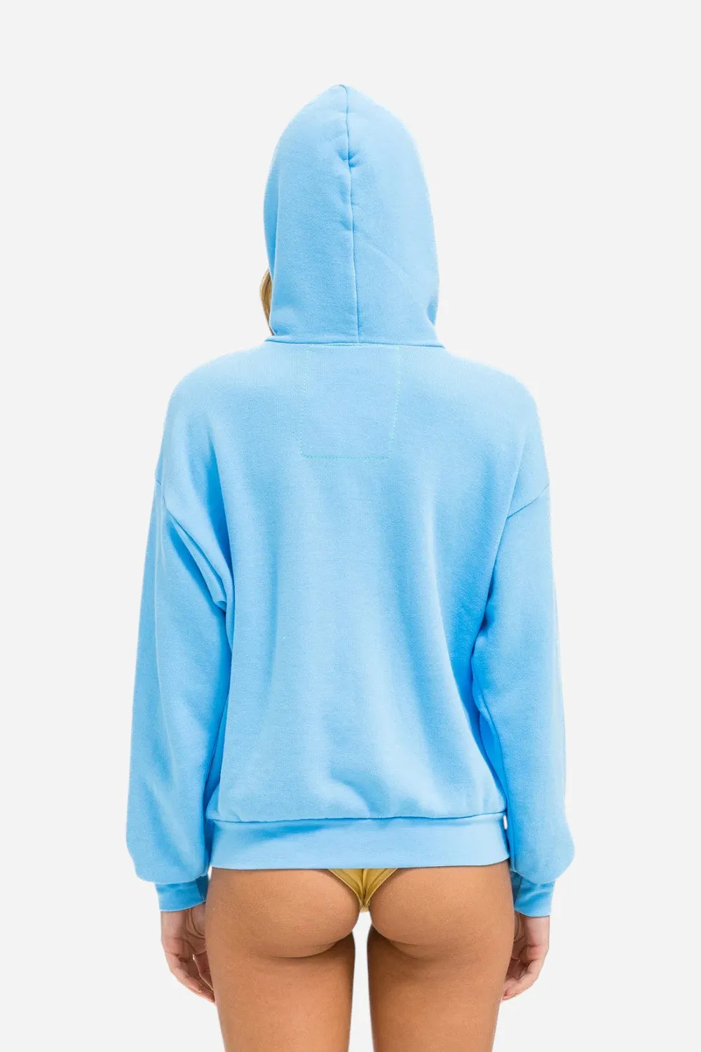 Aviator Nation 5 Stripe Relaxed Zip Hoodie in Sky