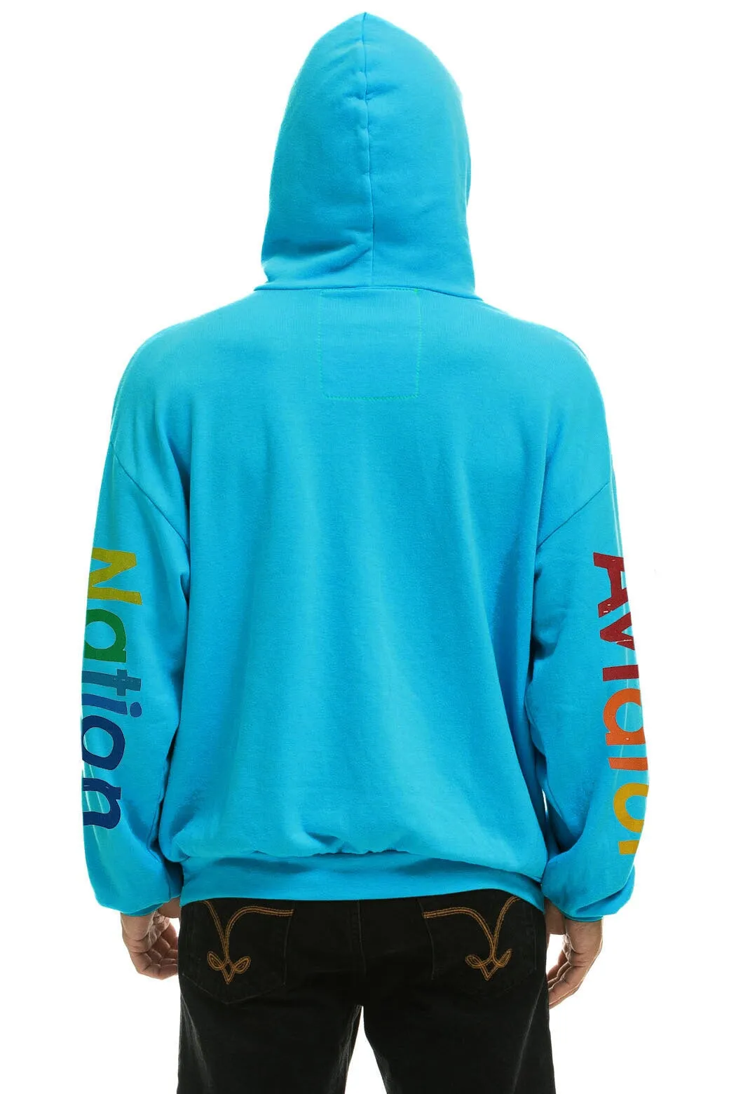 AVIATOR NATION ASPEN RELAXED PULLOVER HOODIE - NEON BLUE