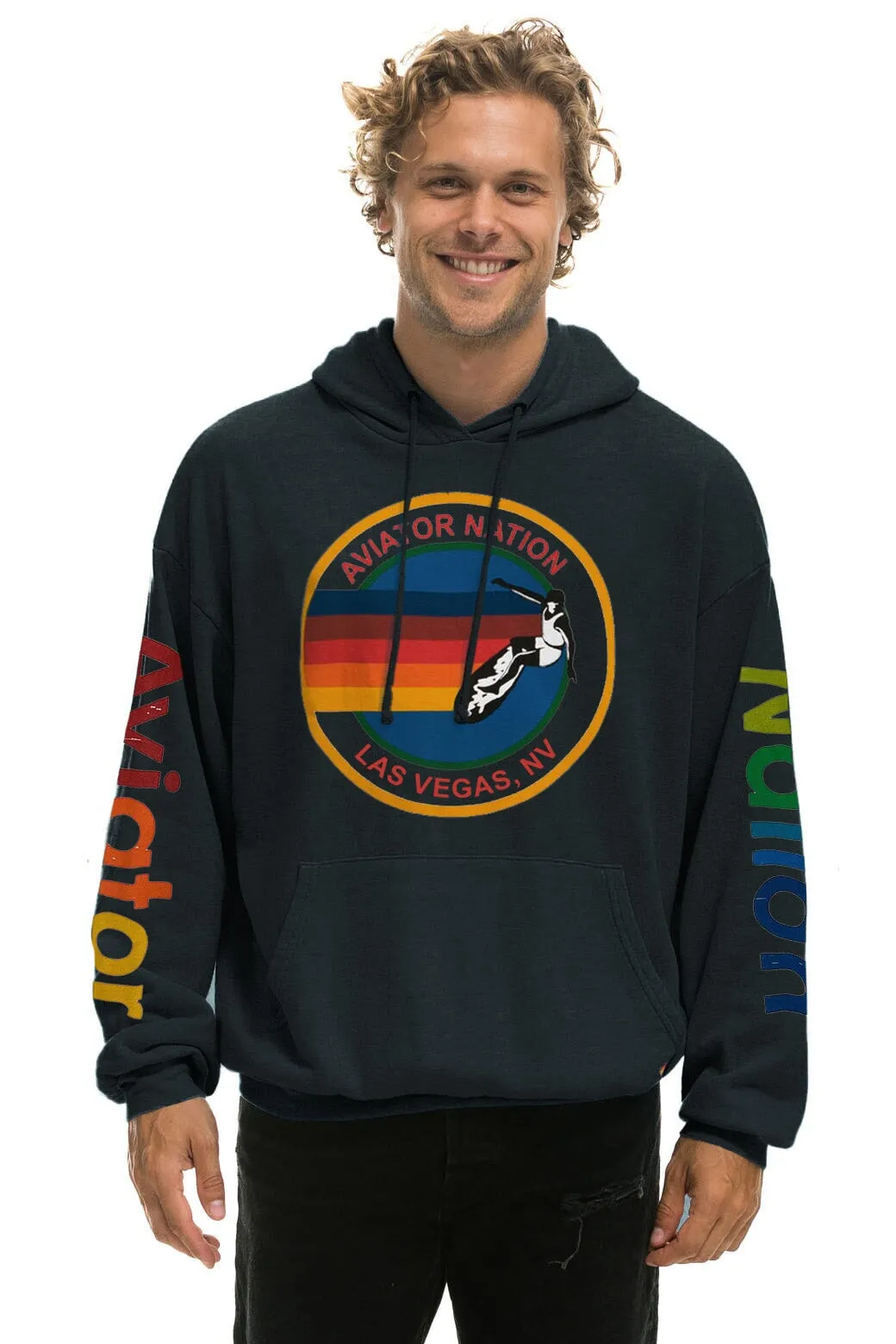 AVIATOR NATION LAS VEGAS RELAXED PULLOVER HOODIE - CHARCOAL