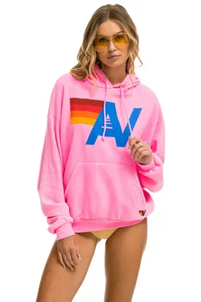 Aviator Nation Logo Pullover Relaxed Hoodie Neon Pink