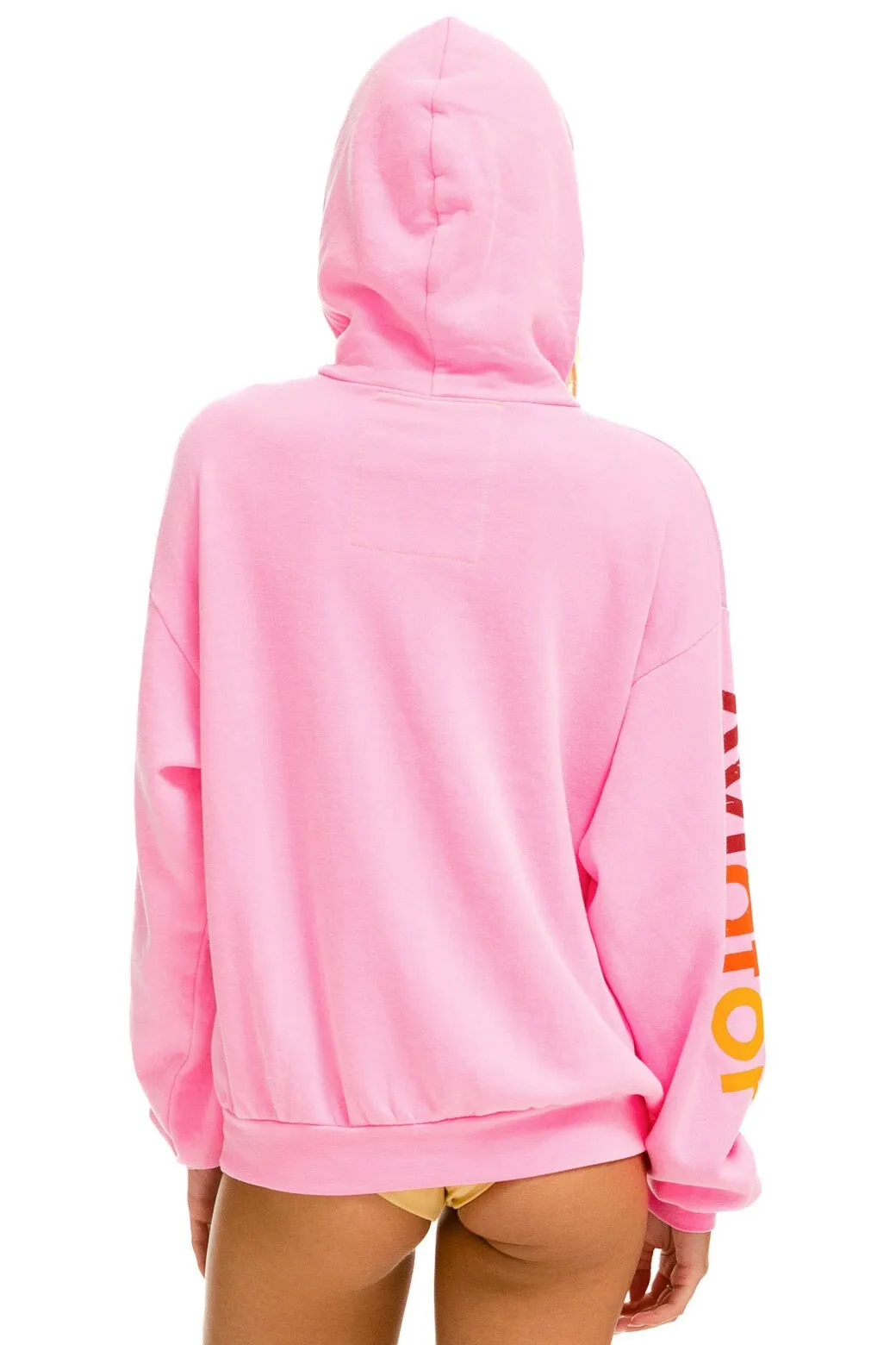 AVIATOR NATION MALIBU RELAXED PULLOVER HOODIE - NEON PINK