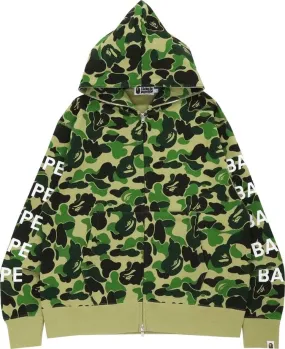 BAPE Big ABC Camo Relaxed Fit Full Zip Hoodie 'Green', Green