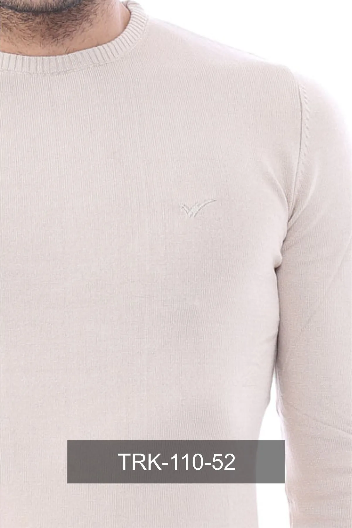 Beige Slim Fit Long-Sleeve Knitwear - Wessi