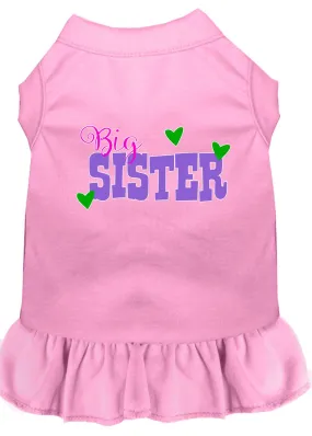 Big Sister Screen Print Dog Dress Light Pink Xs