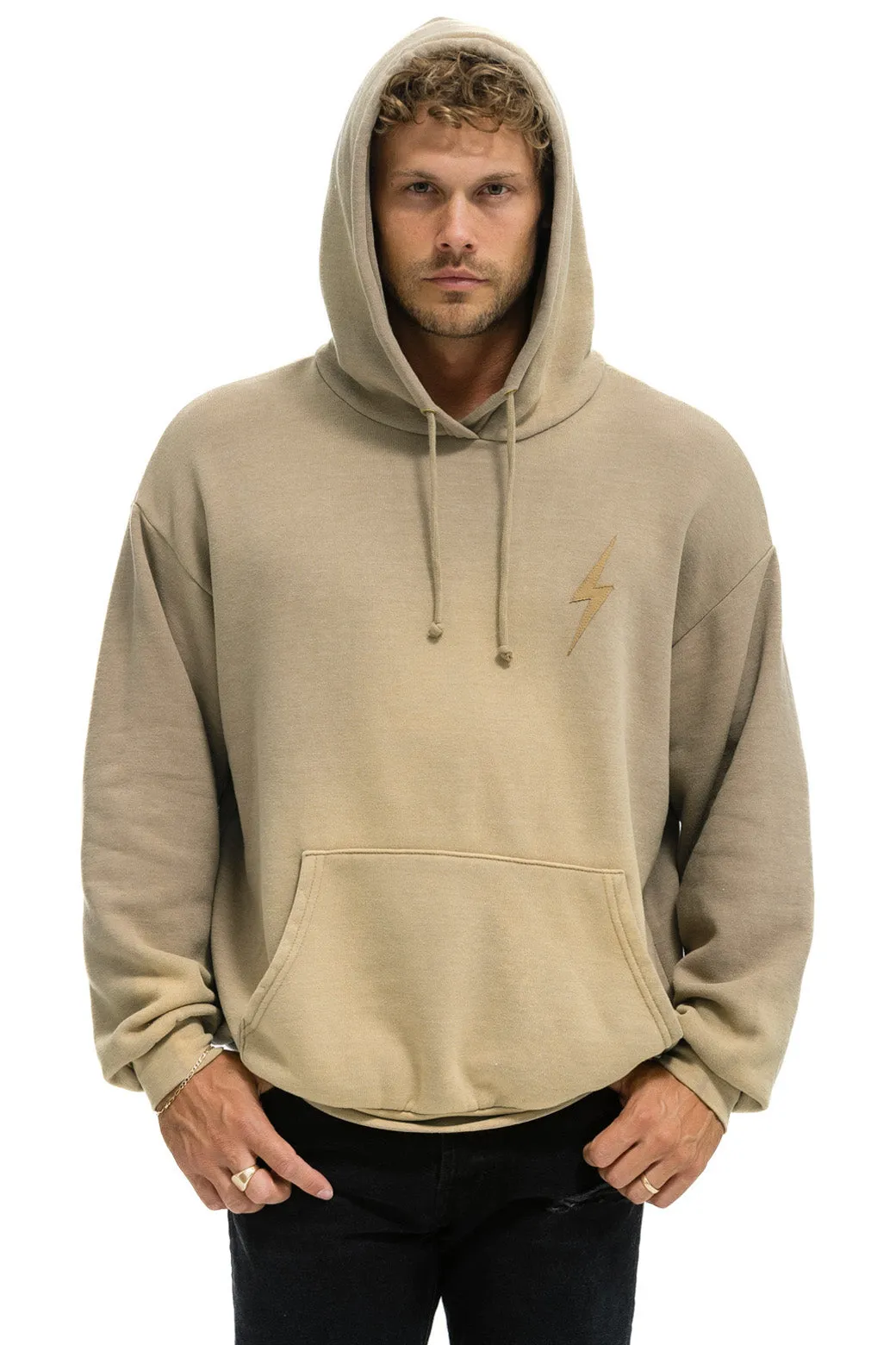 BOLT STITCH 2  RELAXED PULLOVER HOODIE - FADED TAN