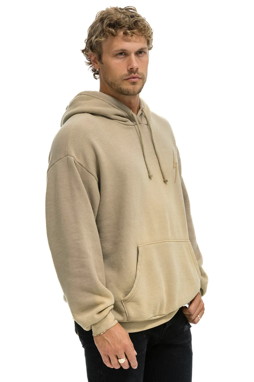 BOLT STITCH 2  RELAXED PULLOVER HOODIE - FADED TAN