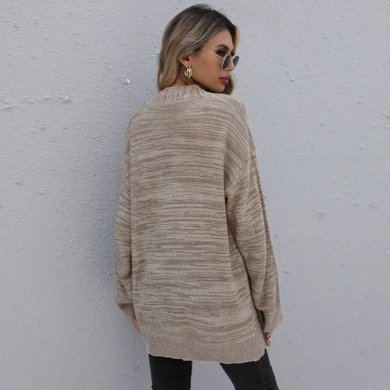 Braided Khaki Cozy Cardigan