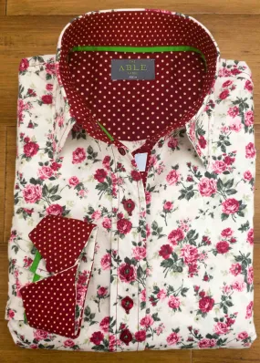 Charlotte Cotton Floral VELCRO® Brand Fastening Shirt