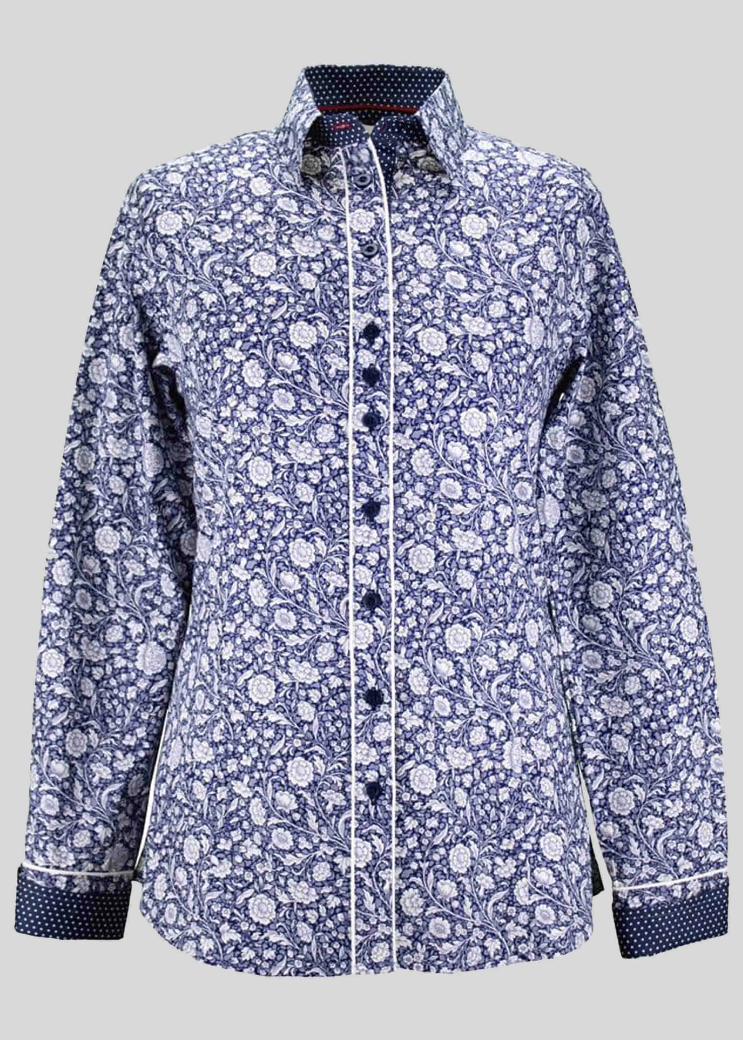 Charlotte Cotton Floral VELCRO® Brand Fastening Shirt