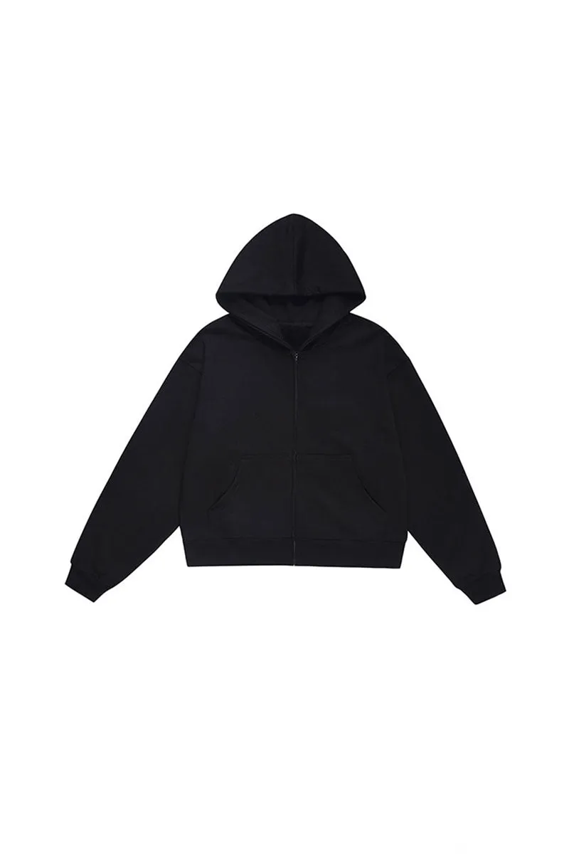 Classic Relaxed Fit Zip-Up Hoodie