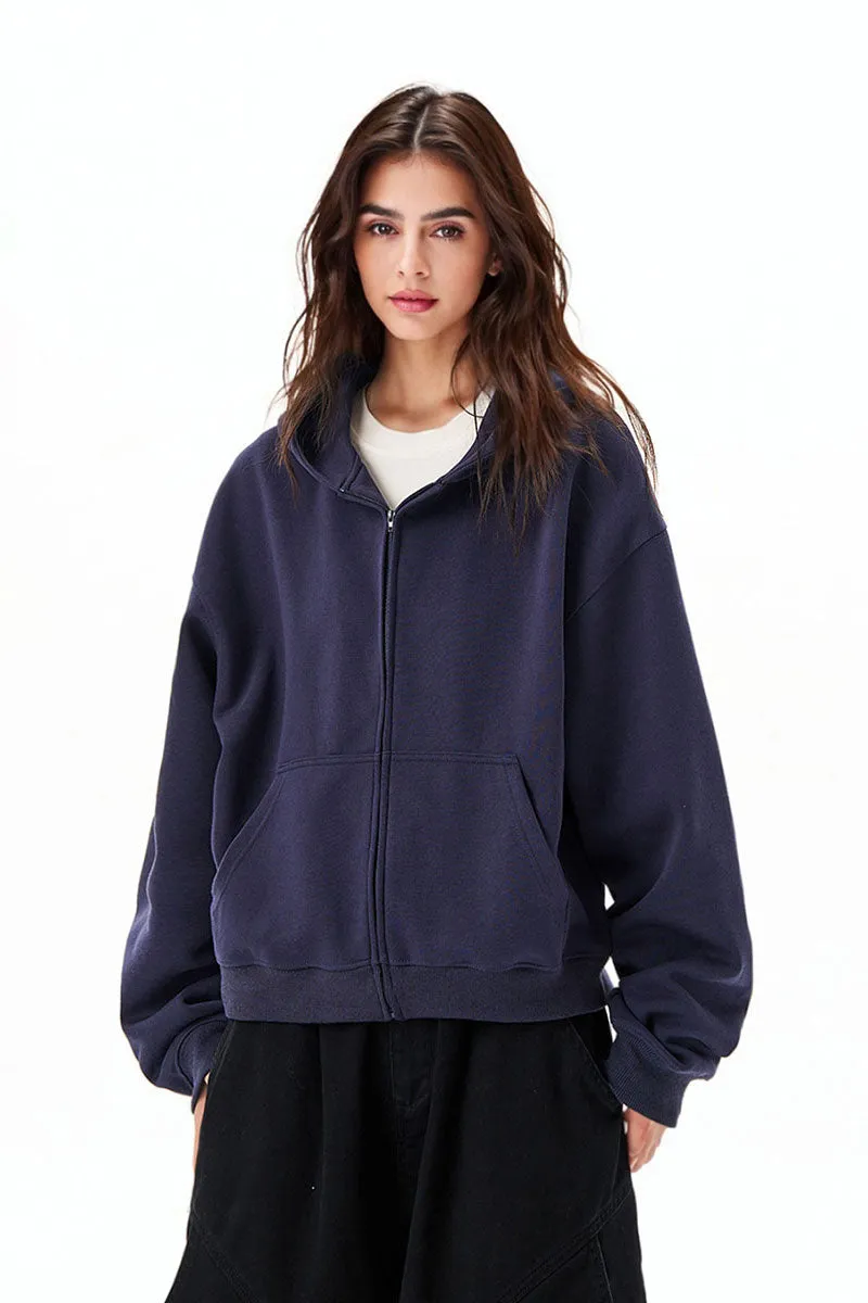 Classic Relaxed Fit Zip-Up Hoodie