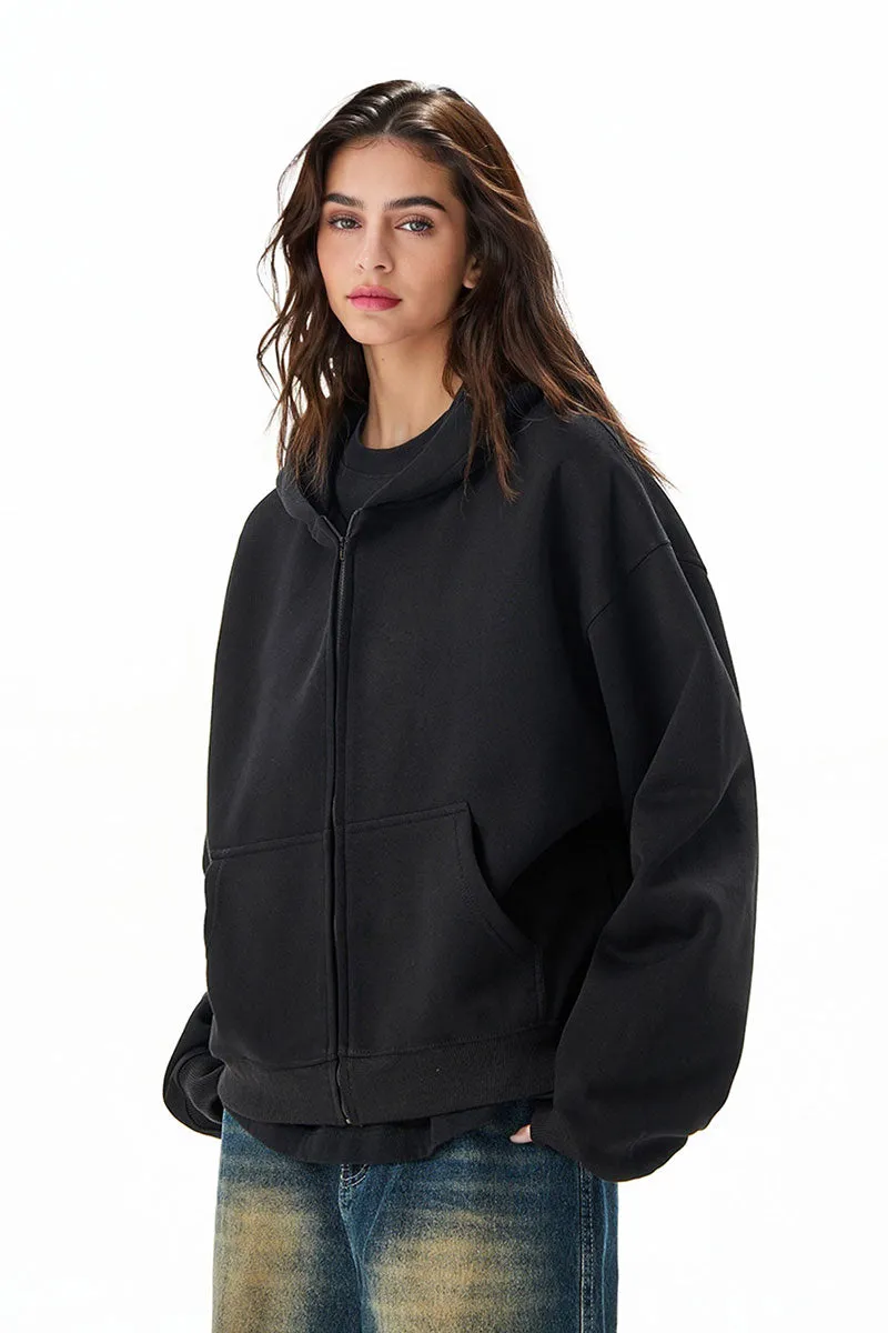 Classic Relaxed Fit Zip-Up Hoodie