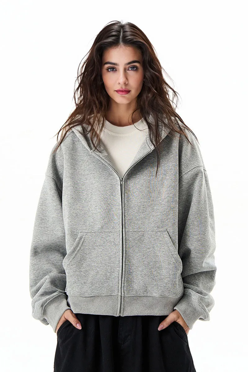 Classic Relaxed Fit Zip-Up Hoodie