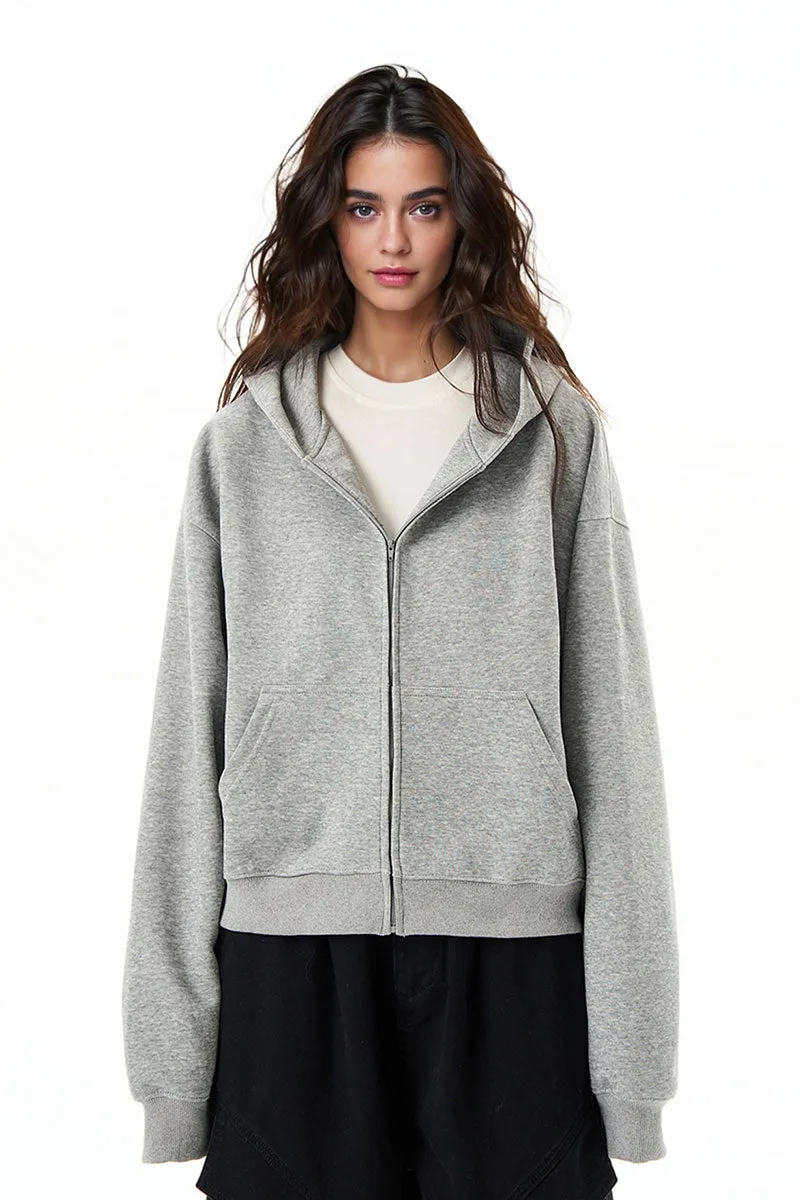 Classic Relaxed Fit Zip-Up Hoodie