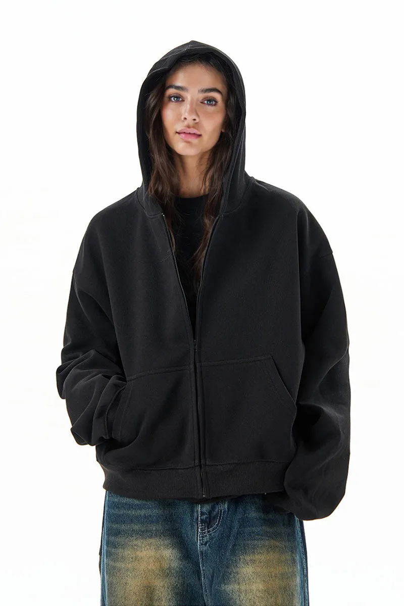 Classic Relaxed Fit Zip-Up Hoodie