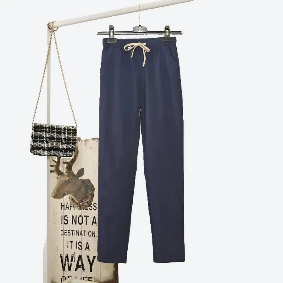 Comfortable Elastic Waist Drawstring Pants