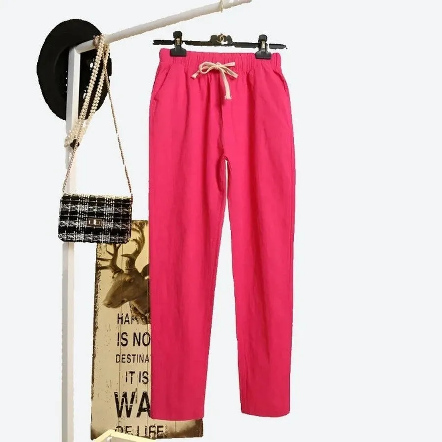 Comfortable Elastic Waist Drawstring Pants