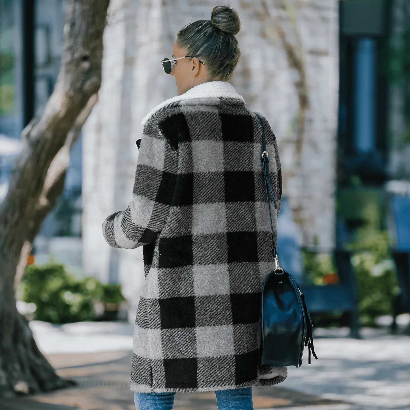 Cozy Season Plaid Sherpa Lined Jacket