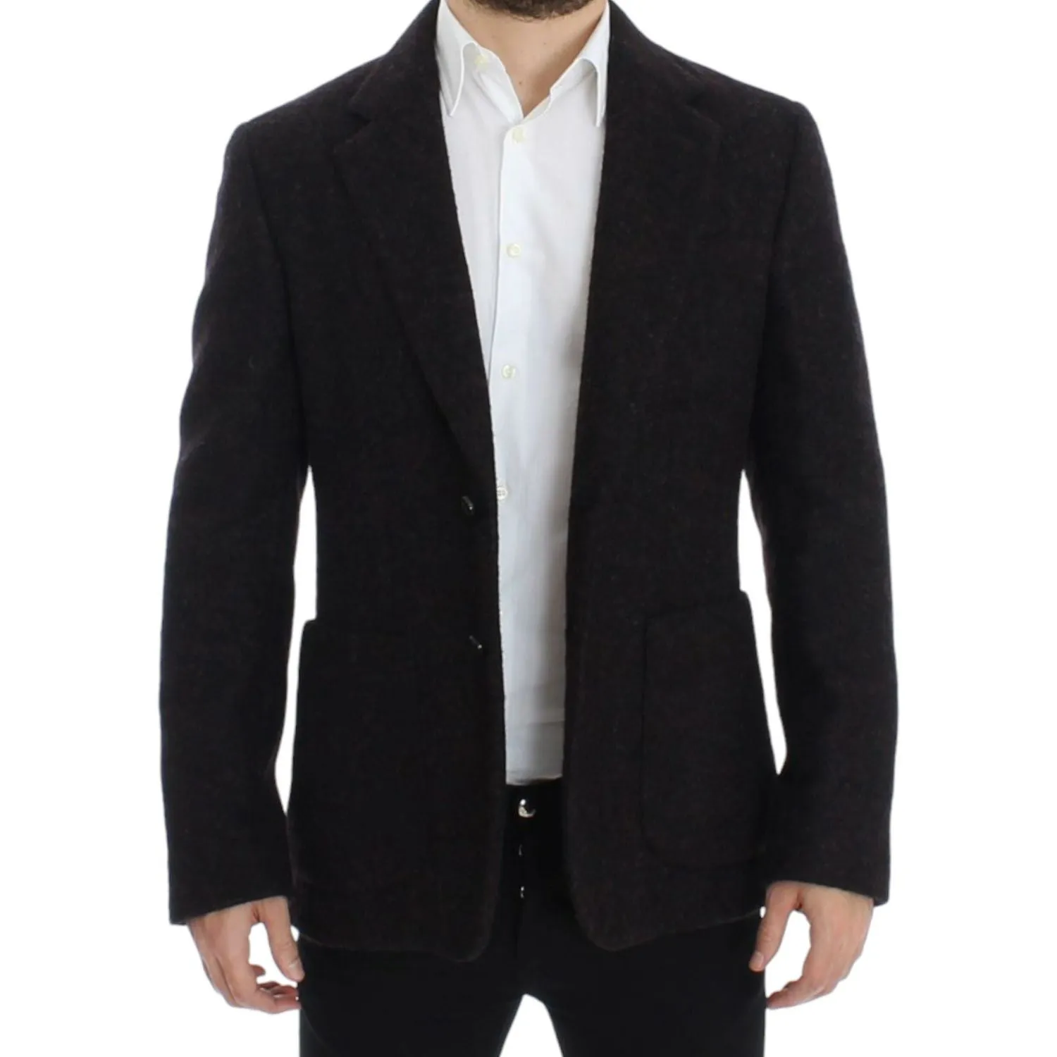 Dolce & Gabbana Bordeaux Alpaga Two-Button Blazer Jacket