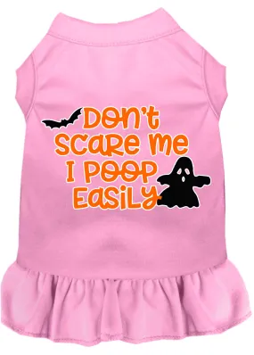 Don't Scare Me, Poops Easily Screen Print Dog Dress Light Pink Xxxl