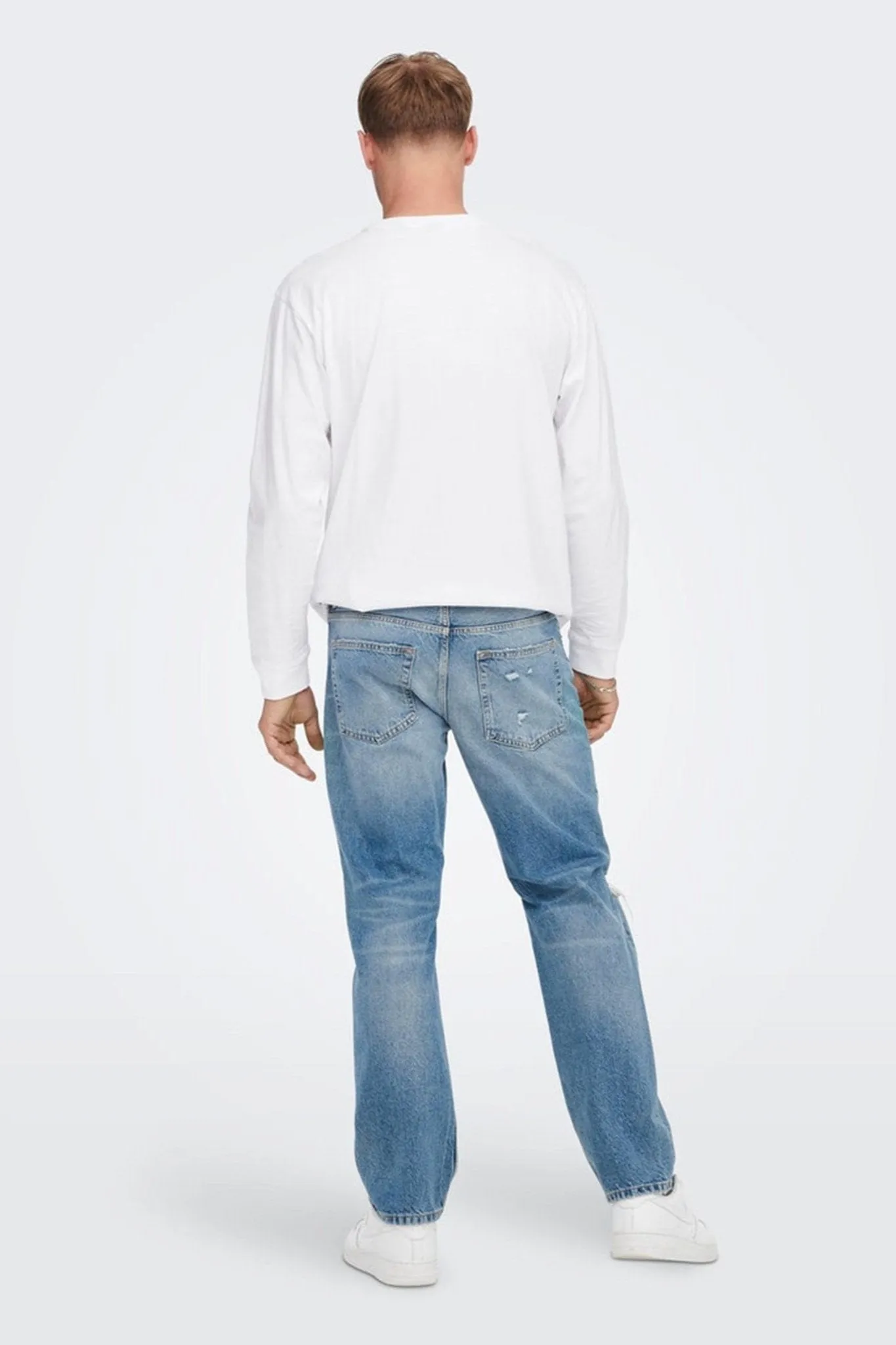 Edge Loose Jeans - Light Blue Denim