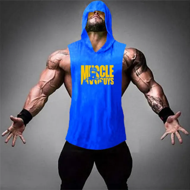 Fitness Stringer Hoodies Muscle Shirt Bodybuilding Clothing Gym Tank Top Mens Sporting Sleeveless shirts