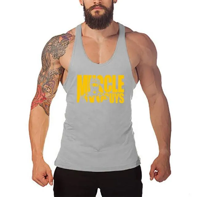 Fitness Stringer Hoodies Muscle Shirt Bodybuilding Clothing Gym Tank Top Mens Sporting Sleeveless shirts