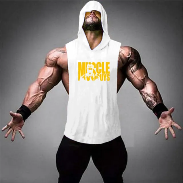 Fitness Stringer Hoodies Muscle Shirt Bodybuilding Clothing Gym Tank Top Mens Sporting Sleeveless shirts