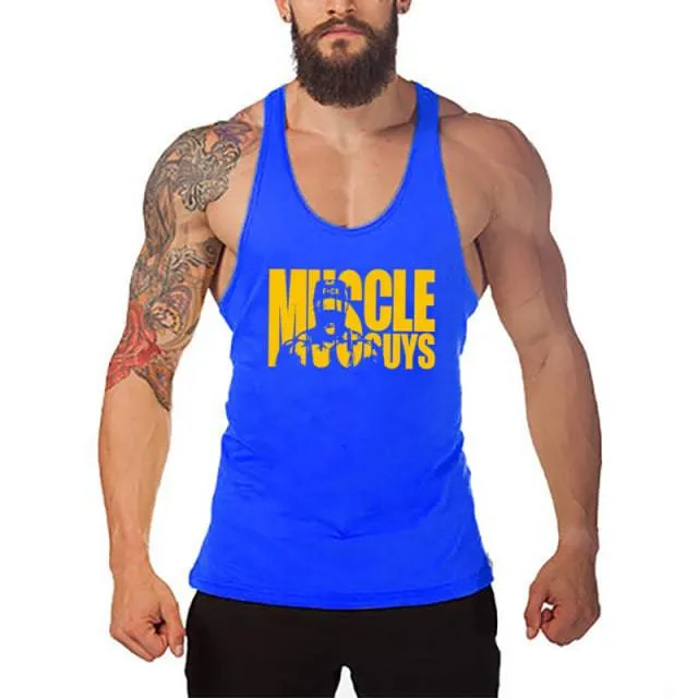 Fitness Stringer Hoodies Muscle Shirt Bodybuilding Clothing Gym Tank Top Mens Sporting Sleeveless shirts