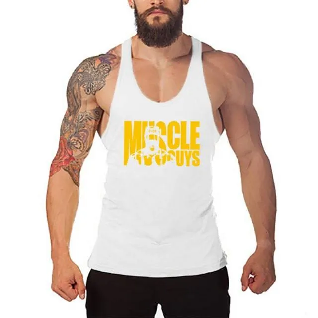 Fitness Stringer Hoodies Muscle Shirt Bodybuilding Clothing Gym Tank Top Mens Sporting Sleeveless shirts