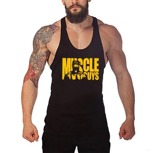 Fitness Stringer Hoodies Muscle Shirt Bodybuilding Clothing Gym Tank Top Mens Sporting Sleeveless shirts