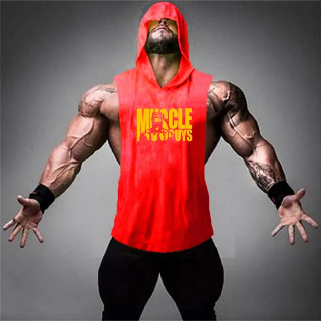 Fitness Stringer Hoodies Muscle Shirt Bodybuilding Clothing Gym Tank Top Mens Sporting Sleeveless shirts