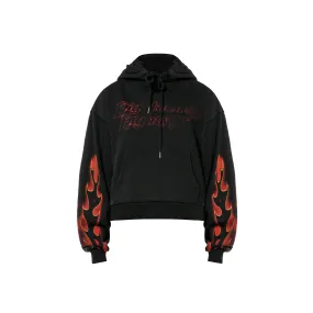 FLAME HOODIE W - BLACK