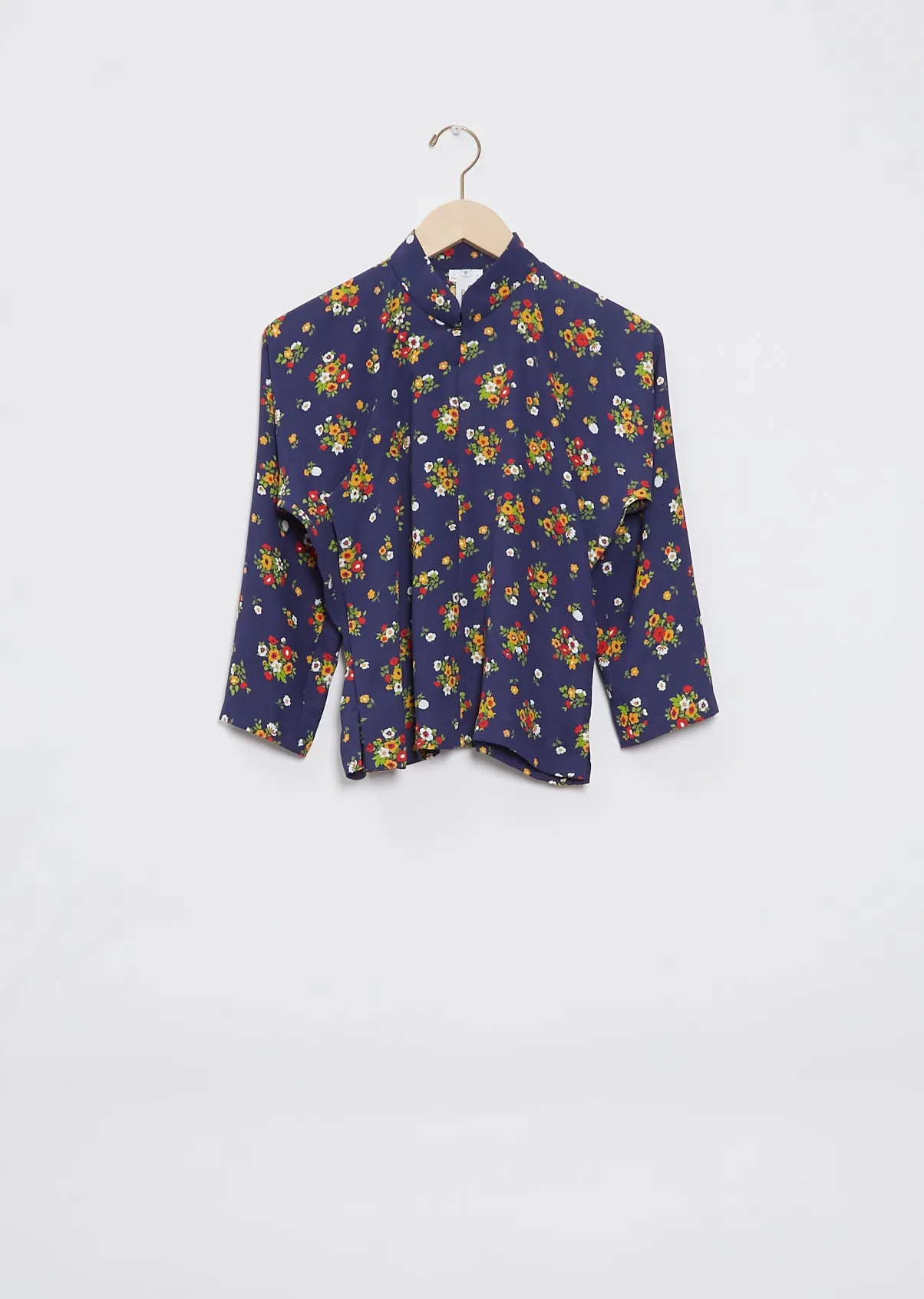 Floral Mandarin Collar Top