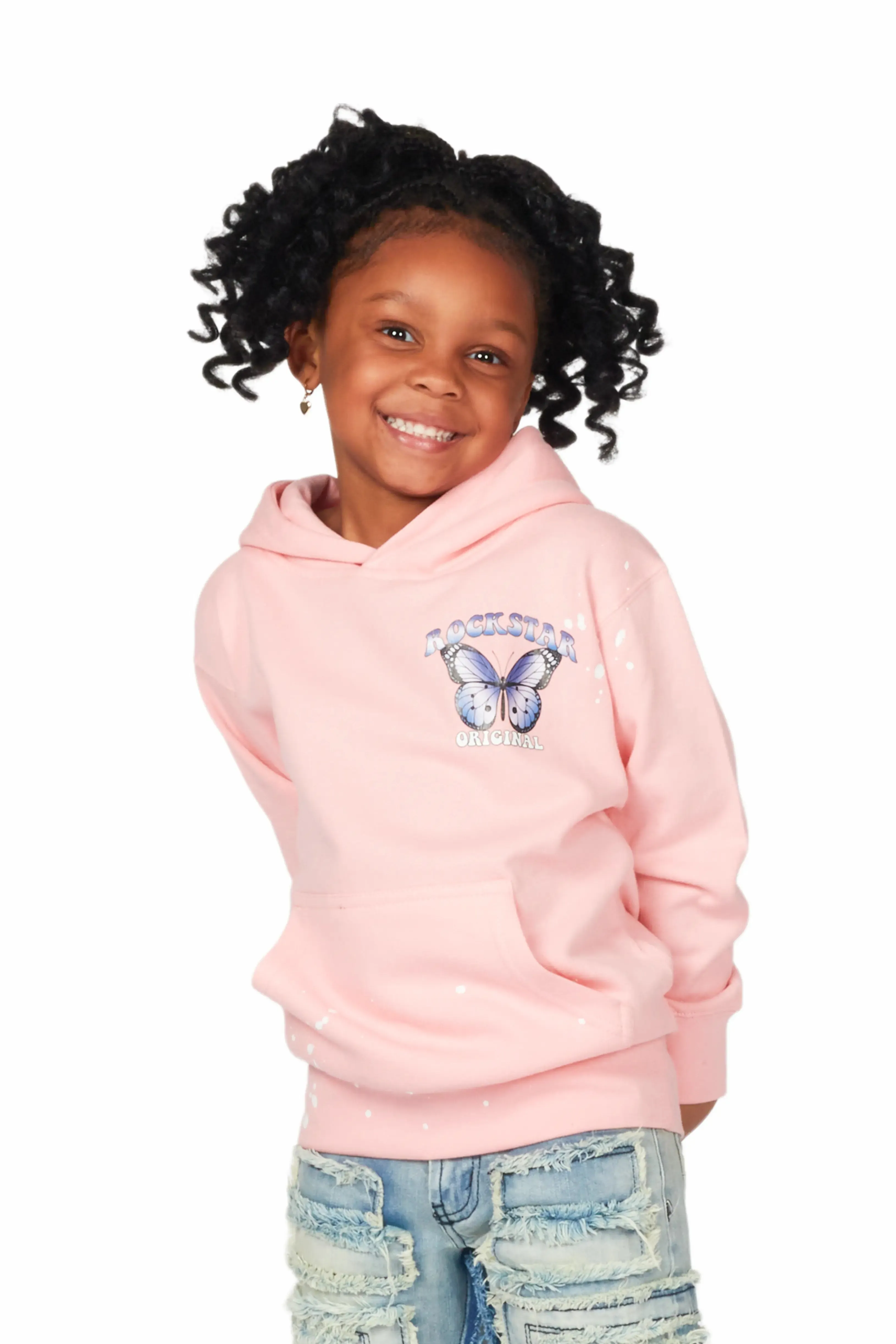 Girls Chloe Light Pink Graphic Hoodie