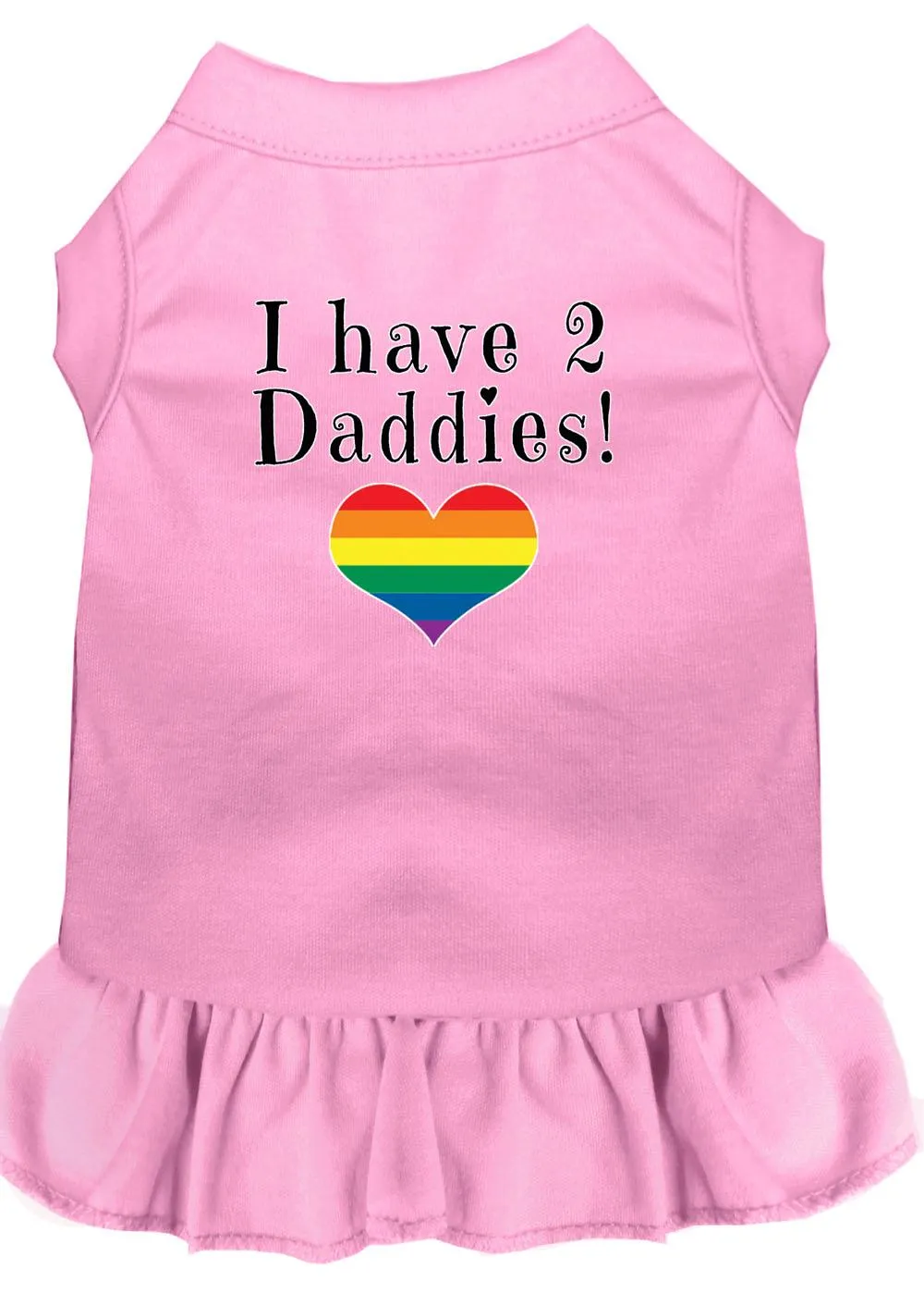 I Have 2 Daddies Screen Print Dog Dress Light Pink Sm