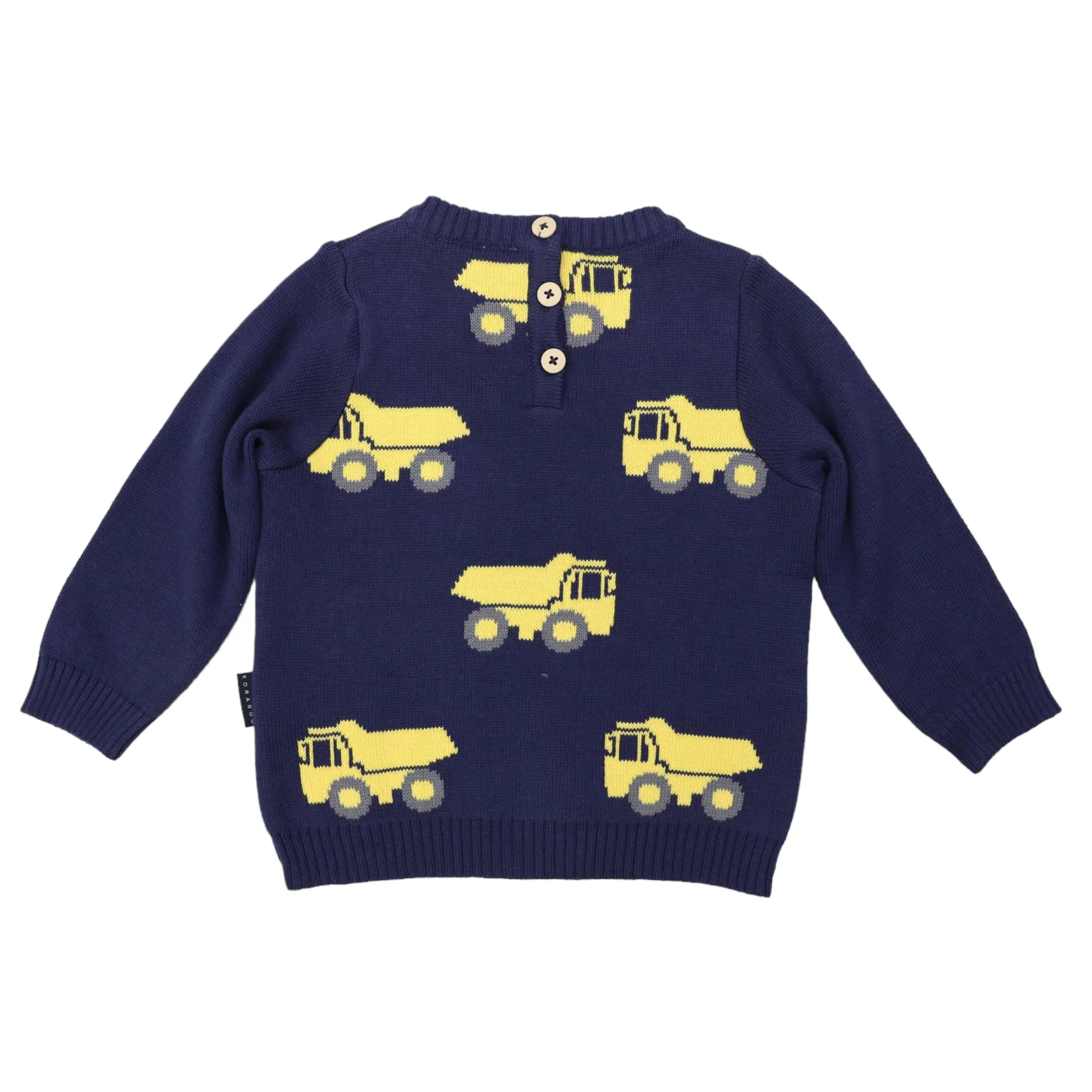 Knit Sweater with Truck Design Navy