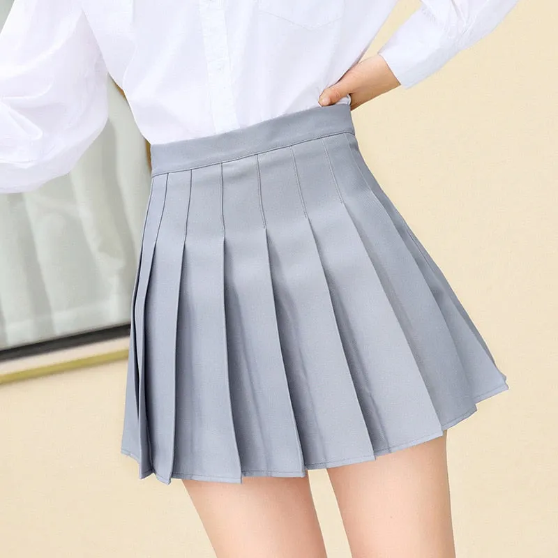 Korean High Waist Plaid Mini Skirt Women School Girls Sexy Cute Pleated Skirt with Zipper