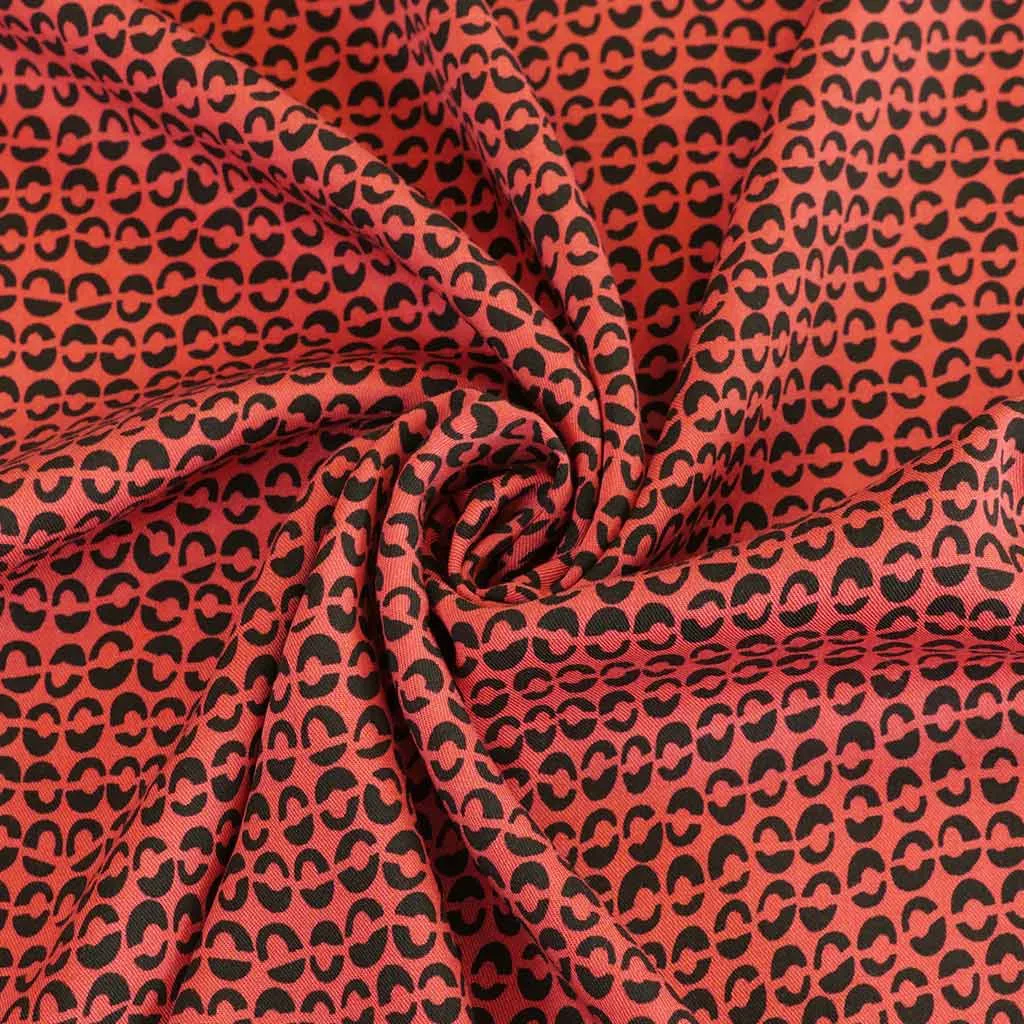 Linz - Jasper Red Ds Viscose Woven Twill Fabric