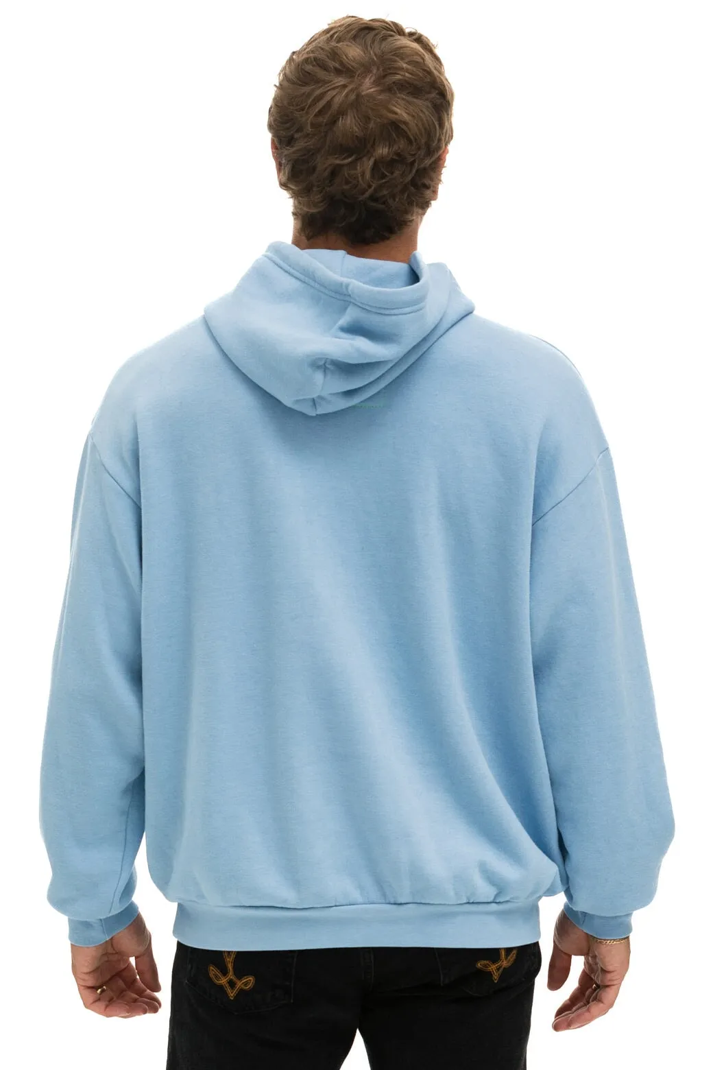 LOGO STITCH PULLOVER RELAXED HOODIE - ICE