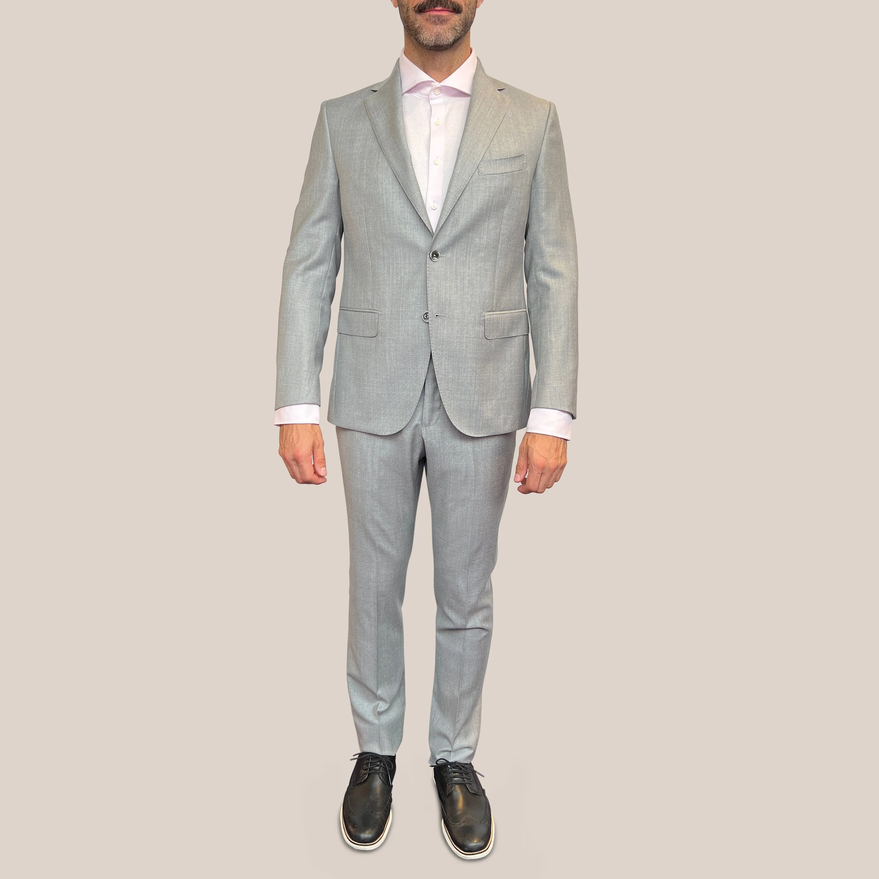 Melange Wool Blazer - Grey