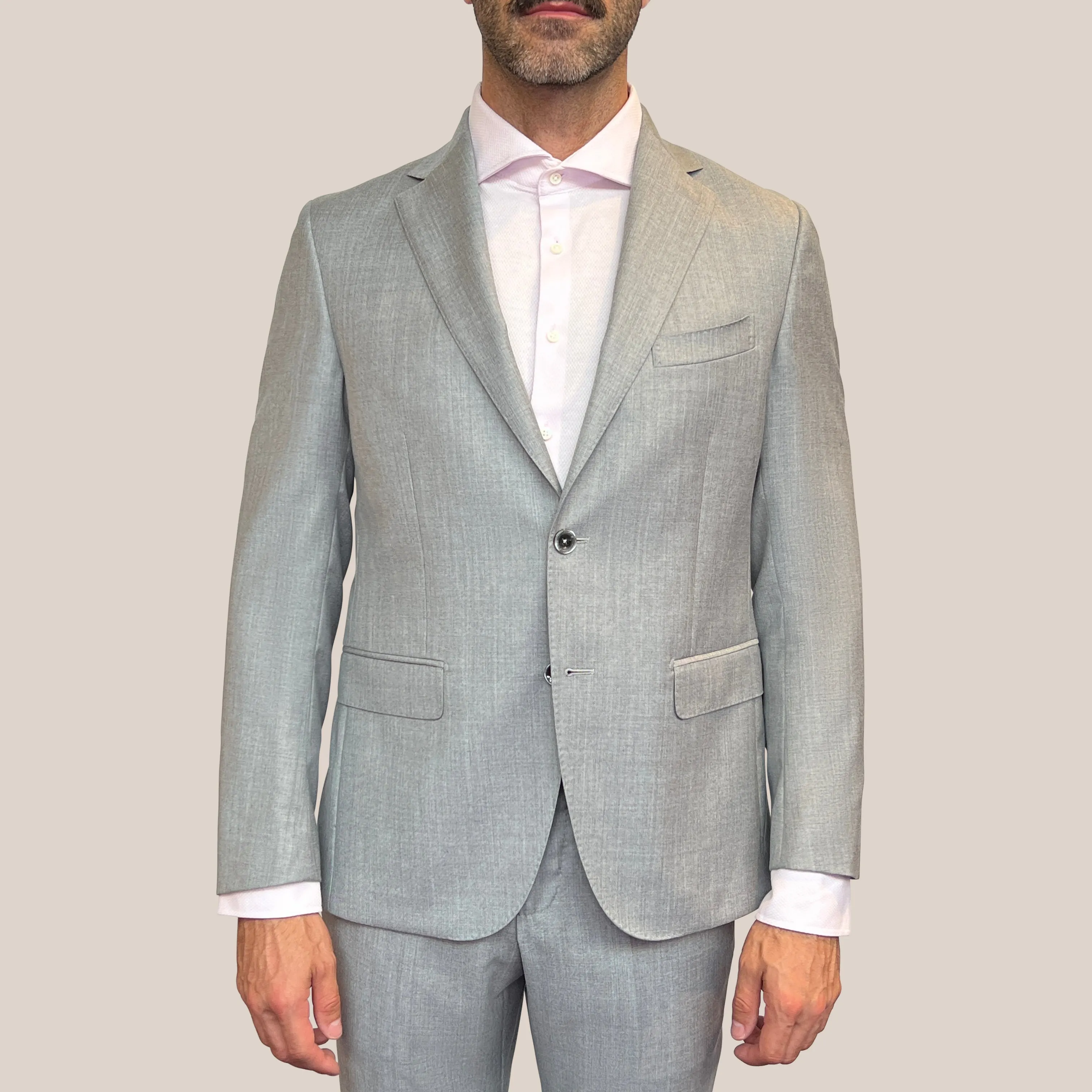 Melange Wool Blazer - Grey