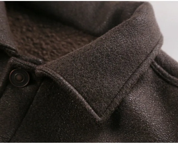 Men's Autumn/Winter Warm Thermal Woolen Slim Jacket With Fur Lining