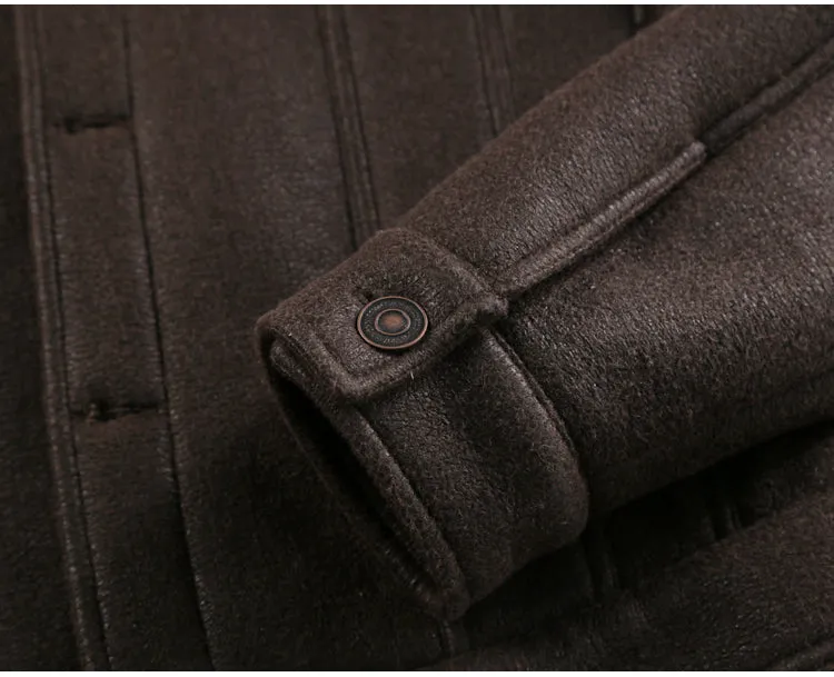 Men's Autumn/Winter Warm Thermal Woolen Slim Jacket With Fur Lining