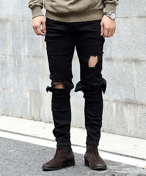 Men's Skinny Stylish Casual Ripped Jeans