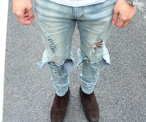 Men's Skinny Stylish Casual Ripped Jeans