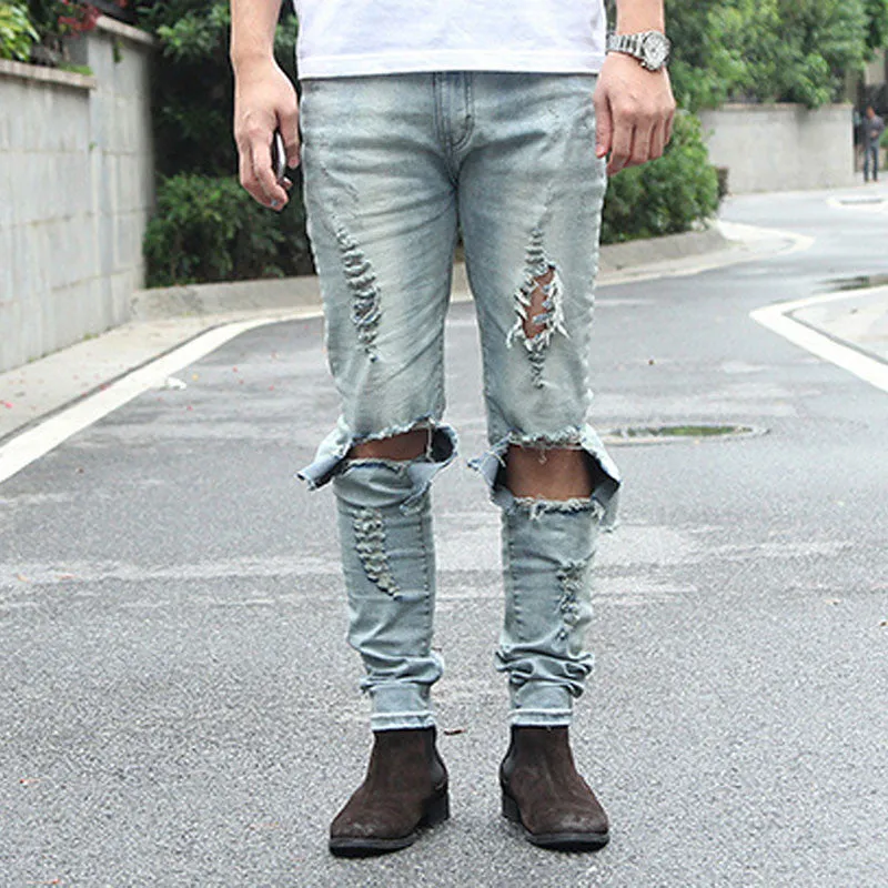 Men's Skinny Stylish Casual Ripped Jeans