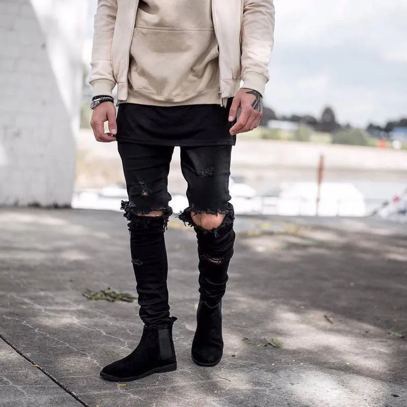 Men's Skinny Stylish Casual Ripped Jeans