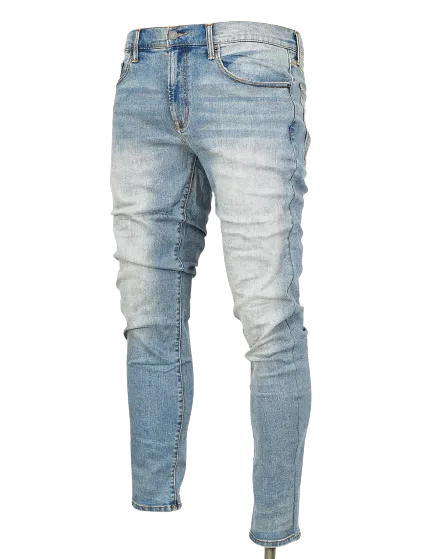 Men's Vintage Washed Blue Denim Jeans