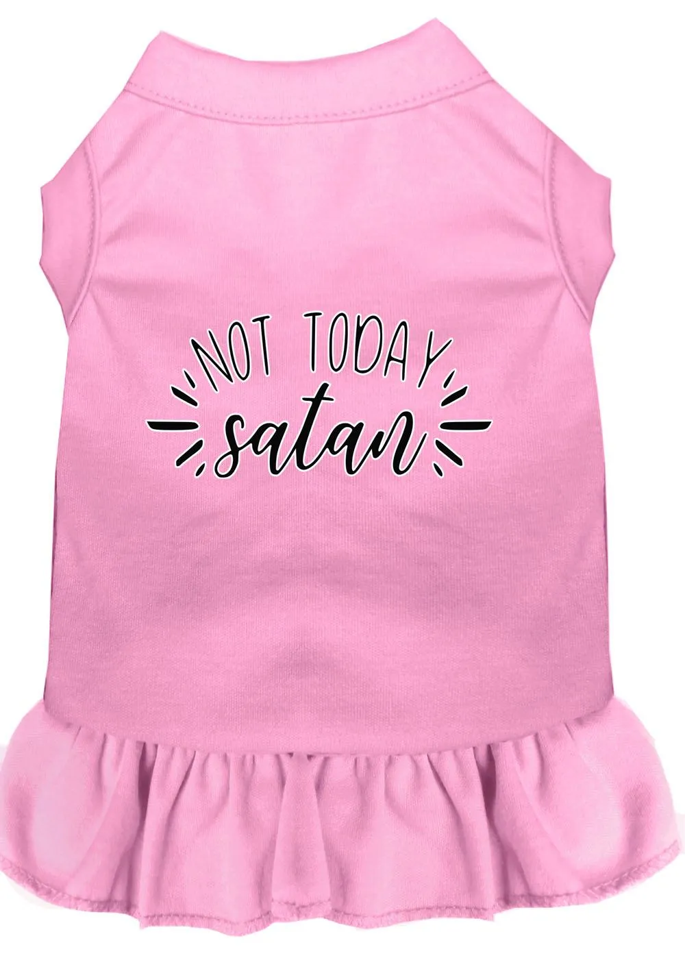 Not Today Satan Screen Print Dog Dress Light Pink Xs (8)